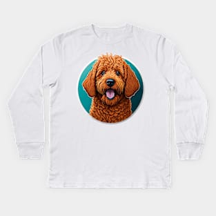 Golden Doodle Portrait Kids Long Sleeve T-Shirt